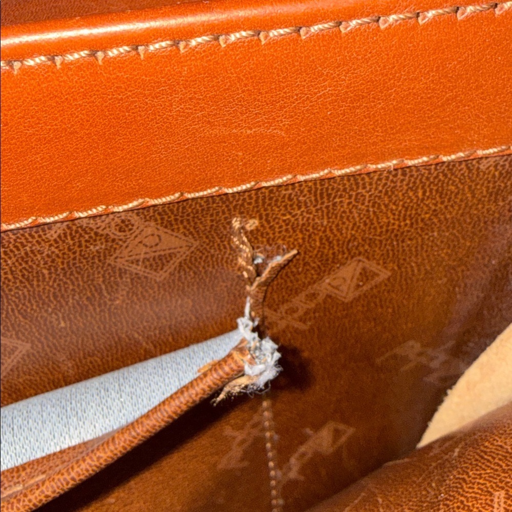 Adpel Vintage Distressed Cognac Brown Leather Briefcase - Picture 14 of 16